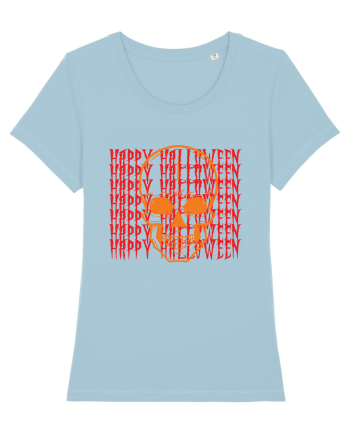 Happy Halloween Skull Funny Skeleton Sky Blue