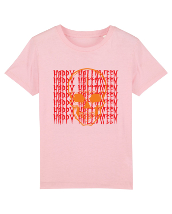 Happy Halloween Skull Funny Skeleton Cotton Pink
