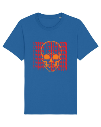 Happy Halloween Skull Funny Skeleton Royal Blue