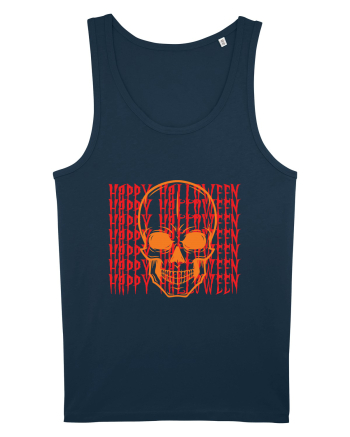 Happy Halloween Skull Funny Skeleton Navy