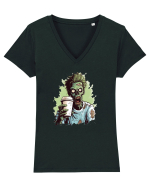 Zombies and coffee Tricou mânecă scurtă guler V Damă Evoker