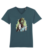 Zombies and coffee Tricou mânecă scurtă guler V Bărbat Presenter