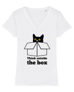 Think outside the box Tricou mânecă scurtă guler V Damă Evoker