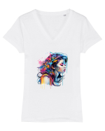 Zana Tricou mânecă scurtă guler V Damă Evoker
