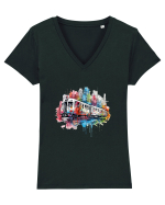 City Train Tricou mânecă scurtă guler V Damă Evoker
