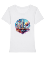 Alien City Tricou mânecă scurtă guler larg fitted Damă Expresser