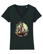 Zombie in a bar Tricou mânecă scurtă guler V Damă Evoker