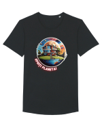 Opriti planeta! Tricou mânecă scurtă guler larg Bărbat Skater