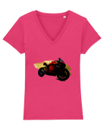 Panigale Tricou mânecă scurtă guler V Damă Evoker
