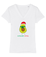 Avocado Xmas Tricou mânecă scurtă guler V Damă Evoker