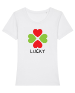 Lucky Tricou mânecă scurtă guler larg fitted Damă Expresser
