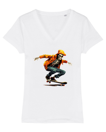 Schelet pe skateboard White