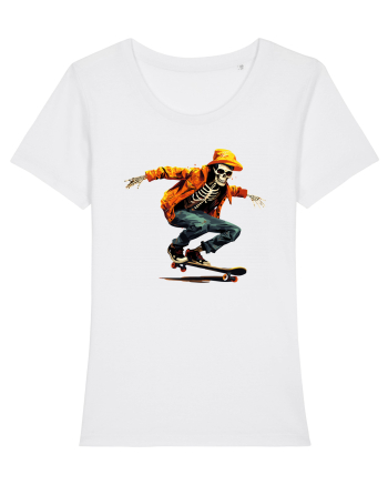 Schelet pe skateboard White