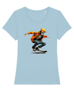 Schelet pe skateboard Tricou mânecă scurtă guler larg fitted Damă Expresser
