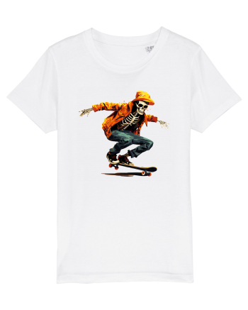 Schelet pe skateboard White