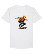 Schelet pe skateboard Tricou mânecă scurtă guler larg Bărbat Skater