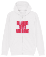 BALANCING POWER WITH GRACE Hanorac cu fermoar Unisex Connector