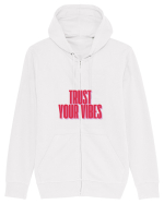 TRUST YOUR VIBES Hanorac cu fermoar Unisex Connector