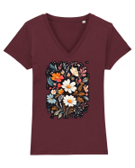 Flori boho 1 Tricou mânecă scurtă guler V Damă Evoker