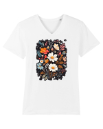 Flori boho 1 Tricou mânecă scurtă guler V Bărbat Presenter