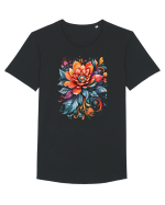 Flori boho 4 Tricou mânecă scurtă guler larg Bărbat Skater