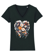 Flori boho 5 Tricou mânecă scurtă guler V Damă Evoker