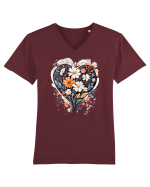 Flori boho 5 Tricou mânecă scurtă guler V Bărbat Presenter