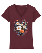 Flori boho 6 Tricou mânecă scurtă guler V Damă Evoker