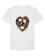 Flori boho 7 Tricou mânecă scurtă guler larg Bărbat Skater