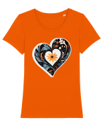 Flori boho 8 Tricou mânecă scurtă guler larg fitted Damă Expresser