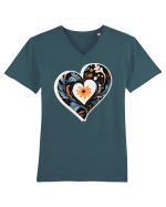 Flori boho 8 Tricou mânecă scurtă guler V Bărbat Presenter