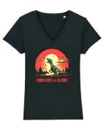 DINOZAURI vs EXTRATERESTRI / DINOSAURS vs ALIENS Tricou mânecă scurtă guler V Damă Evoker