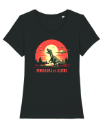 DINOZAURI vs EXTRATERESTRI / DINOSAURS vs ALIENS Tricou mânecă scurtă guler larg fitted Damă Expresser