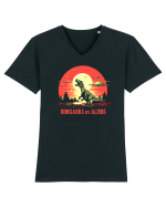 DINOZAURI vs EXTRATERESTRI / DINOSAURS vs ALIENS Tricou mânecă scurtă guler V Bărbat Presenter