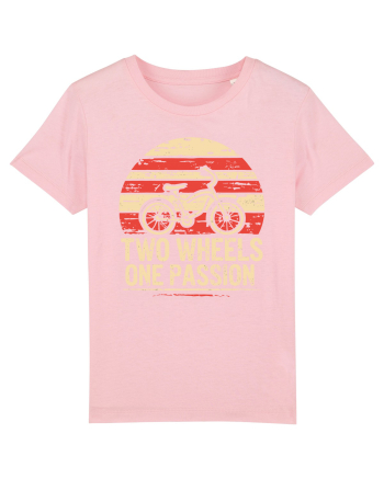 Two Wheels One Passion Retro Bicycle Distressed Sunset Cotton Pink