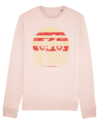 Two Wheels One Passion Retro Bicycle Distressed Sunset Candy Pink