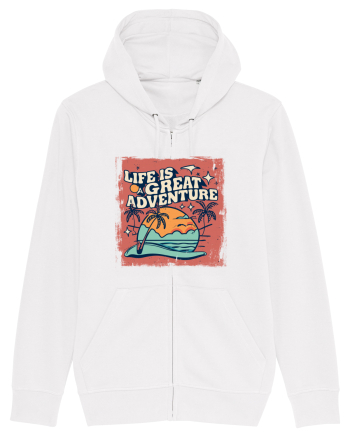 Life Is A Great Adventure Distressed Poster Style White