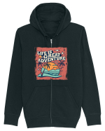 Life Is A Great Adventure Distressed Poster Style Hanorac cu fermoar Unisex Connector