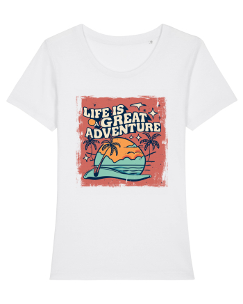 Life Is A Great Adventure Distressed Poster Style White