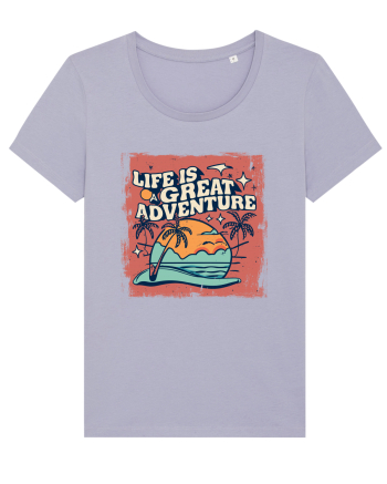 Life Is A Great Adventure Distressed Poster Style Lavender