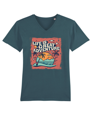 Life Is A Great Adventure Distressed Poster Style Stargazer