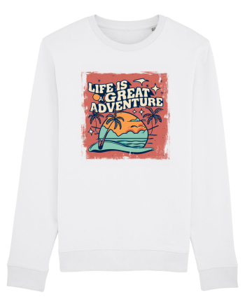 Life Is A Great Adventure Distressed Poster Style White