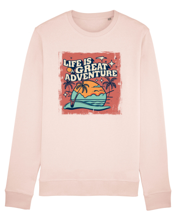Life Is A Great Adventure Distressed Poster Style Candy Pink