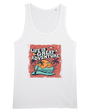 Life Is A Great Adventure Distressed Poster Style White
