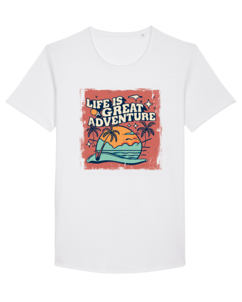 Life Is A Great Adventure Distressed Poster Style White