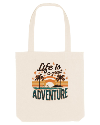 Life Is A Great Adventure Retro Sunset Distressed Natural