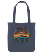 Life Is A Great Adventure Retro Sunset Distressed Sacoșă textilă