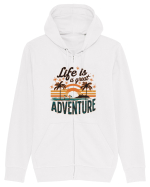 Life Is A Great Adventure Retro Sunset Distressed Hanorac cu fermoar Unisex Connector