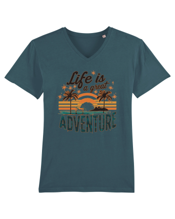 Life Is A Great Adventure Retro Sunset Distressed Stargazer