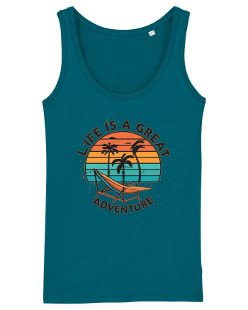 Life Is A Great Adventure Retro Sunset Ocean Depth
